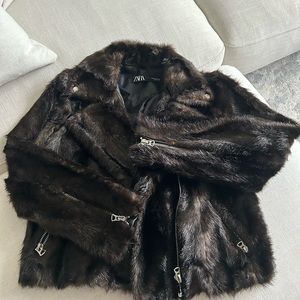 Faux Fur Moto Jacket
